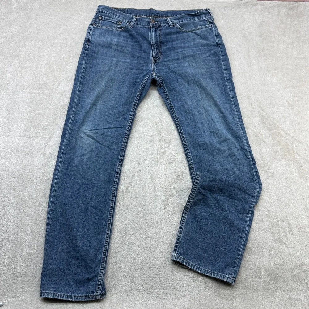 Levi's 502 Regular Taper Jeans Mens 36x34 Blue Denim Medium Wash Straight Casual